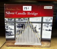 Christmas Workshop Silver Candle Bridge. RRP £30 - Grade U