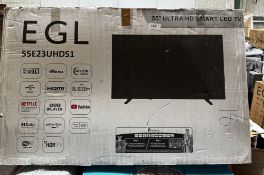EGL 55 Inch Ultra Smart HD TV. RRP £550 - Grade U