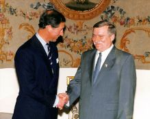 Royalty Polish President Greets The Prince of Wales 1993 Original Press Photo
