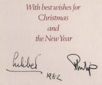 Royalty Queen Elizabeth II &Prince Phillip Hand Signed 1982 Christmas Card 'Lilibet'