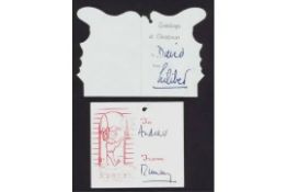 Royalty Queen Elizabeth II Hand Signed Gift Tags To Andrew Her Second Son From Mummy & Rare To