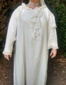 Royalty Queen Victoria's Nightdress 100% Cotton Embroidered Crown Above VR No 36 Being No 36 of