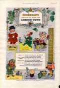 Original 73-Year-Old 1951 Guinness Print London Town– GE 1650 #-19.