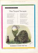 Original 62-Year-Old 1962 Guinness Print The Torpid Terrapin– GE 3383 #-27.