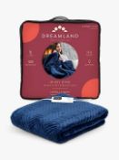 Dreamland Heated Velvet Herringbone Quilted Throw, Navy RRP £79.99