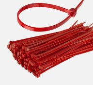 10 Packs of Extra Strong Cable Ties Red Zip Tie Wraps 20CM Long Packs of 100