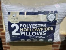 2 Polyester Hollowfibre Pillows Brand New