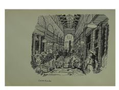 Edward Bawden Original Lithograph - London Covent Garden