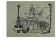 Edward Bawden Original Lithograph - London BBC Church