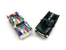 Thierry Noir (b.1958) Pair of ‘HEADS’ Berlin Trabant cars in COLOURs BY THIERRY NOIR, 1994, Sold...
