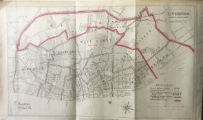 Antique 139 Years-Old Scarce Map City of Liverpool 1885 Boundary Changes.