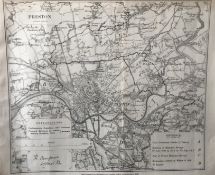 Antique 139 Years-Old Scarce Map City of Preston 1885 Boundary Changes.