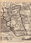 Antique 139 Years-Old Scarce Map West Ham London Boundary Changes 1885.