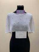 Ronald Joyce Overlay Top in Size 10 with Scattered Beads