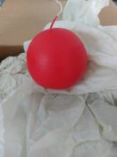 Box of 6 Red Ball Candles Approx. 9 cm Diameter