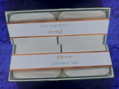 Pack Of 2 Leather Luggage Tags In White