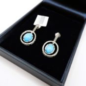 Sterling Silver Turquoise Earrings New With Gift Pouch