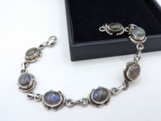 Vintage Artisan Sterling Silver Moonstone Bracelet