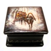 Vintage Russian Hand Painted Lacquer Box