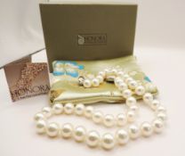 Honora Cultured Pearl Necklace Silver Clasp New Boxed Paid £1485 In 2011 Receipt In Box
