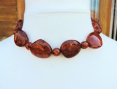 Vintage 18inch Chunky Amber Necklace With Gift Box