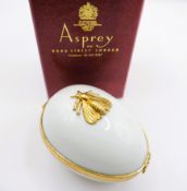 Vintage French Limoges Dubarry Porcelain Egg In Asprey Gift Box