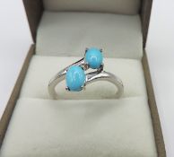 Sterling Silver Turquoise Ring New With Gift Pouch