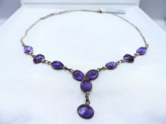 Sterling Silver 30 Carat Amethyst Necklace New With Gift Box