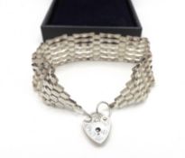 Vintage Sterling Silver 6 Bar Gate Bracelet Hallmark Date 1979 With Gift Box