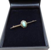 Vintage Sterling Silver Turquoise & Marcasite Brooch