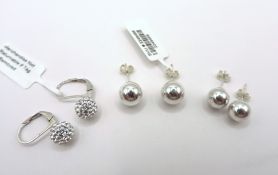 3 Pairs Sterling Silver Earrings 'New'