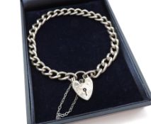 Vintage Sterling Silver Chain Link Padlock Bracelet 19 grams With Gift Box