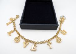 Brooks & Bentley I Love You Charm Bracelet With Gift Pouch