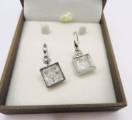 Sterling Silver Drop Earrings New With Gift Pouch