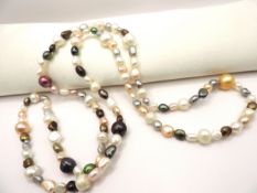 Cultured Pearl Necklace Opera Length New With Gift Pouch