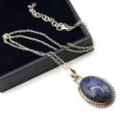 Sterling Silver Lapis Lazuli Necklace With Gift Pouch