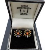 Celtic Sandstorms Gemstone Earrings New With Gift Box