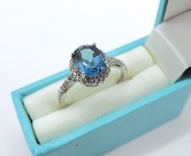 Sterling Silver Topaz Gemstone Ring New With Gift Box
