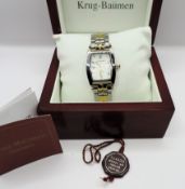 Men's Krug Baumen Tuxedo 19663KM Gold Plated Watch Boxed