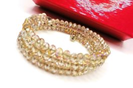 Aurora Borealis Crystal Expandable Arm Bracelet New With Gift Pouch