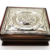 Sterling Silver Mounted Mahogany Jewellery/Trinket Box Carr's of Sheffield