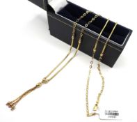Gold On Sterling Silver Lariat Tassel Necklace New With Gift Box