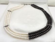 Cultured Pearl Necklace Silver Clasp New With Gift Box