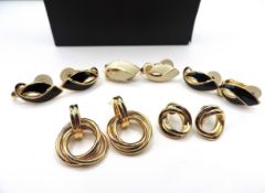 Five Pairs Vintage D'Orlan & Monet Signed Earrings