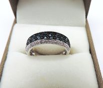 Sterling Silver Blue Diamond Ring New With Gift Pouch