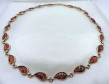 Sterling Silver Amber Necklace New With Gift Box