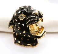 Vintage Panther Head Brooch With Gift Pouch c.1960's
