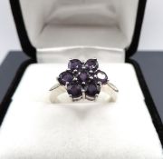 Sterling Silver Amethyst Ring New With Gift Pouch