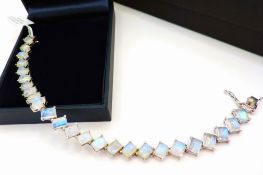 Sterling Silver 25 Carat Moonstone Bracelet New With Gift Box