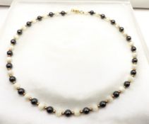 Hematite & White Jade Necklace New With Gift Pouch